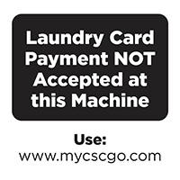 Laundry Card Payment Label
